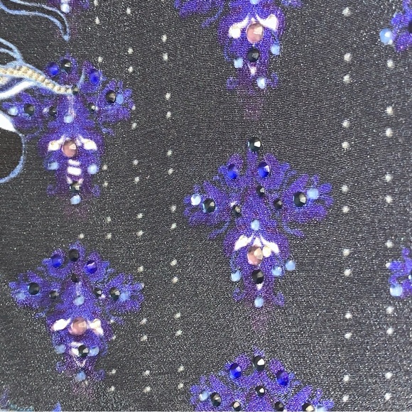 Camilla | Mare Mystique Marino Wool & Silk V Neck Jumper With Print Back | Sz OS - Picture 17 of 17